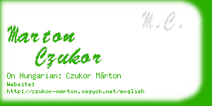marton czukor business card