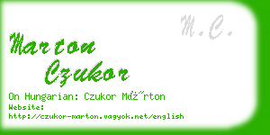 marton czukor business card